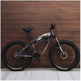 WJSW Fat Tyre Mountain Bike WJSW Mountabike 26 Pollici Hardtail, Mountabike Pneumatici Adulti, Freni Disco Meccanici, Bici donnuomo con Sospensione Anteriore, Raggi Grigi, 24 velocità