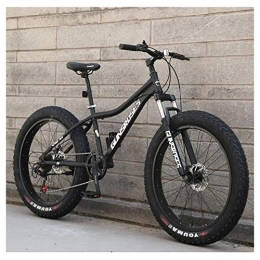 WJSW Fat Tyre Mountain Bike WJSW Mountabike 26 Pollici, mountabike Hardtail Acciaio ad Alto tenore di Carbonio, mountabike fuoristrapneumatici Grassi, Bici Uomo Antiscivolo Donna, Nero, 27 velocità 5 Raggi