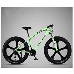 WJSW Fat Tyre Mountain Bike WJSW Mountabike 26 Pollici, Telaio Acciaio ad Alto tenore Carbonio, Pneumatico mountabike Pista, mountabike Uomo Hardtail con Doppio Freno Disco, Verde, 27 velocità, 3 Raggi