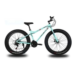 WJSW Fat Tyre Mountain Bike WJSW Mountabike Uomo Adulti, Bici Neve fuoristracon Doppio Freno Disco, Bici corssu strastudenti minorenni, biciclettspiaggicon Ruote 24 Pollici