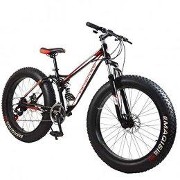 XIAOFEI Fat Tyre Mountain Bike XIAOFEI Mountain Bike / Bicicletta Mountain Bike Discesa / Bike Buona qualità, Telaio in Lega Alluminio 21 velocità 26"* 4.0 Pneumatico Grasso Mountain Bike Fat Bike, Rosso, 26"