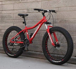 XXCZB Fat Tyre Mountain Bike XXCZB Mountain Bike 26 Pollici Grasso Hardtail Motoslitta Telaio a Doppia Sospensione e Forcella Ammortizzata all Terrain Uomo Mountain Bike Adulto-Rosso 1_27Speed