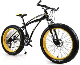 XXCZB Fat Tyre Mountain Bike XXCZB Mountain Bike Uomo Mountain Bike 27 velocità Pedali Fat Bike da 26 Pollici per Bici da Strada con Freni a Disco e Forcella Ammortizzata Nero Giallo