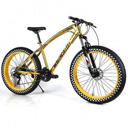 YOUSR Fat Tyre Mountain Bike YOUSR Fat Bike da 24 Pollici MTB Hardtail con Sospensione Completa per Uomo e Donna Gold 26 inch 24 Speed