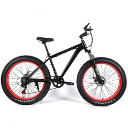 YOUSR Fat Tyre Mountain Bike YOUSR Mountain Bike Fat Bike Bicicletta da Uomo Leggera Unisex Black 26 inch 21 Speed
