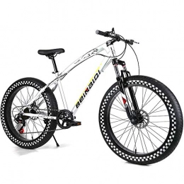 YOUSR Fat Tyre Mountain Bike YOUSR Sospensione Forcella MTB per Forcella da Mountain Bike per Uomo e Donna Gray 26 inch 24 Speed