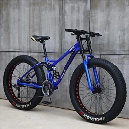 ZXCVB Bici ZXCVB 24 / 26 Pollici Mountain Bike MTB Hardtail 4.0 Fat Tire Bike Beach Snow Mountain Bike Uomini E Donne, Blue-24inch / 24speed