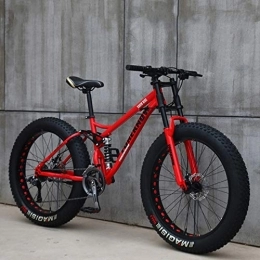 ZXCVB Fat Tyre Mountain Bike ZXCVB 24 / 26 Pollici Mountain Bike MTB Hardtail 4.0 Fat Tire Bike Beach Snow Mountain Bike Uomini E Donne, Red-24inch / 7speed