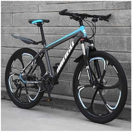 ZYLE Bici ZYLE 26 Mountain Bike Pollici degli Uomini, -Alto tenore di Carbonio in Acciaio Hardtail Mountain Bike, Bicicletta con Sospensione Anteriore Sedile Regolabile (Color : 30 Speed, Size : Cyan 6 Spoke)