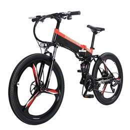 BAHAOMI Bici BAHAOMI Bicicletta Elettrica E-Bike Professionale 27 velocità con Ruote in Lega di Magnesio 26" Bicicletta da Montagna Elettrica da Pieghevole per Adulti Freno A Disco Anteriore E Posteriore