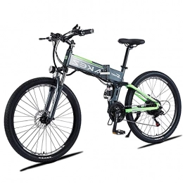 WRJY Mountain bike elettrica pieghevoles Bici elettrica pieghevole da 27, 5 pollici per adulti 48V 9AH E-Bike Mountain bike elettrica 21 velocità pneumatici grassi bicicletta da neve Freni a doppio disco per uomini adulti Green