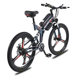 YLKCU Mountain bike elettrica pieghevoles Bicicletta Elettrica Pieghevole per Adulti, Bicicletta da Montagna Elettrica da 26'', E-Bike da 350 W con Ruota Integrata in Lega di Super Magnesio, Cambio Professionale a 21 Marce, Sospensione Comp