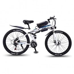 Breeze Mountain bike elettrica pieghevoles BREEZE Bicicletta Elettrica Pieghevole 350W 25km / h 26 Pollici Uomini Donne Mountain Bike Batteria al Litio 21 velocità Freno Disco Certificazione, A Blue White