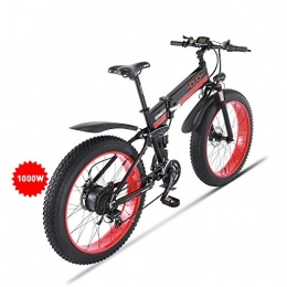 GUNAI Bici GUNAI Bici Elettrica, FrenDisco Idraulico Shimano 21 velocità, Bici da Montagna 1000W per Spiaggia e Neve