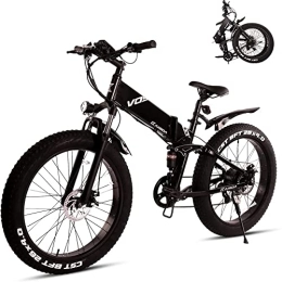 KAISDA Mountain bike elettrica pieghevoles KAISDA Bicicletta Elettrica Pieghevole K3 Mountain Bike Elettrica da 26 Pollici, Batteria Rimovibile 48V10AH, Shimano 7 Velocità, Display LCD, Nero