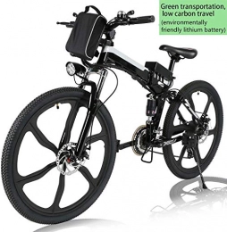NAYY Bici NAYY 26 Pollici Bicicletta elettrica for pendolari Urbani Montagna Pieghevole Bicicletta elettrica a Batteria al Litio E-Bike 21 velocità 36V 8A for Adolescenti Adulti (Color : Black)