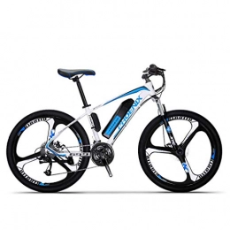 AISHFP Mountain bike elettriches Adulti elettrica Mountain Bike, Biciclette da Neve 250W, Rimovibile 36V 10Ah Batteria al Litio per 27 velocità Bicicletta elettrica, 26 Pollici in Lega di magnesio Integrata Ruote, Blu