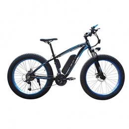 AYHa Bici AYHa Adulti Neve bicicletta elettrica, 4, 0 Fat Tire bicicletta elettrica professionale 27 velocità freni a disco 48V15Ah batteria al litio Adatto a 160-190 cm Unisex, Nero Blu, 36V15AH500W