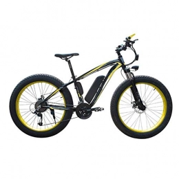 AYHa Bici AYHa Adulti Neve bicicletta elettrica, 4, 0 Fat Tire bicicletta elettrica professionale 27 velocità freni a disco 48V15Ah batteria al litio Adatto a 160-190 cm Unisex, nero giallo, 36V15AH350W