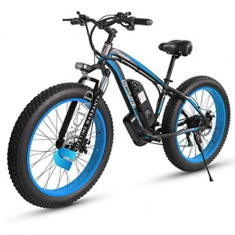 Not application Mountain bike elettriches Bciclette Elettriche 1000W 26*4.0 Pollici Fat Tire Bicicletta Elettrica 48V18Ah Rimovibile Agli Ioni Di Litio Montagna-Bici Per La，21 Velocità Full Suspension Pedali AssistBlack blue