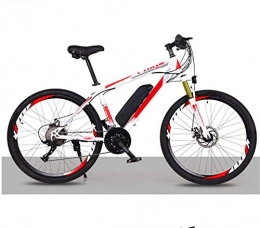 RDJM Bici Bciclette Elettriche, 26 in Bici elettriche, Double Disc 36V Batteria al Litio Salva for Bicicletta Freno Ammortizzatore for Adulti Outdoor Ciclismo Viaggi (Color : Red)