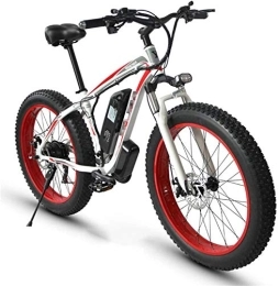 RDJM Mountain bike elettriches Bciclette Elettriche, Bici elettrica Fat Tire Ebike 26" 4.0, Mountain Biciclette for Adulti 21 velocità Beach Mens Sospensione Sportiva Mountain Bike Completa Freni a Disco Meccanici (Color : Red)