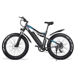 BiiKoon Mountain bike elettriches Bici Elettrica for Adulti, Adolescenti Pendolari Mountain Bike Elettrica con Batteria Rimovibile, Bicicletta Elettrica con Pneumatici Grassi da 26"X4" con Cambio Shimano 7 velocità (Color : Black)