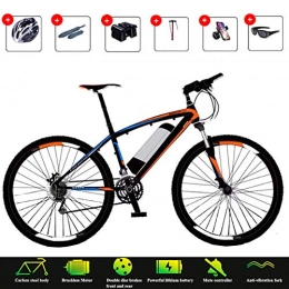 DT Mountain bike elettriches Bicicletta da Montagna Elettrica con Ruote di 26 Pollici Batteria Litio di Grande capacità 36V 250W Sospensione Completa Premium velocità Max 30 Km / H, Arancia