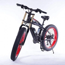 CXY-JOEL Mountain bike elettriches CXY-JOEL Incrociatore da Spiaggia da 26 Pollici Fat Bike 350W Bici Elettrica Mountain Bike, Rimovibile 48V 10Ah Agli Ioni Di Litio Rosso Batteria, Rosso
