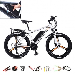 DT Mountain bike elettriches DT Bicicletta Elettrica City Bike 36V 8AH 350W Bicicletta Elettrica A Sospensione Completa Freno A Disco Anteriore E Posteriore Bici Elettrica per Gli Uomini E Le Donne, Bianca