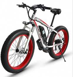 Fangfang Bici Fangfang Bicicletta Elettrica, Elettrico Mountain Bike, 500W Motore, 26X4 Pollici Fat Tire Ebike, 48V 15AH Battery 27-velocità Adulti Biciclette - for all Terrain, Bicicletta (Color : Red)
