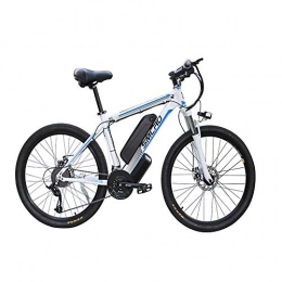 FZYE Mountain bike elettriches FZYE 26 Pollice Bicicletta elettrica Mountain Bike, 48V / 13A / 1000W Doppio Freno Disco Batteria Litio Potenzia Montagne Bici, Bianca