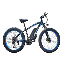 FZYE Mountain bike elettriches FZYE 26 Pollice Bicicletta elettrica, Pneumatico Grasso Mountain Bike LCD Display 21 Marce Ingranaggi Bici Sport Tempo Libero Adulto, Blu