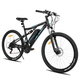 ivil Mountain bike elettriches Hiland - Bicicletta elettrica da 27, 5 pollici, per uomo e donna, con sospensione completa, con motore da 250 Watt, 36 V, 10, 4 Ah, batteria al litio, 21 marce, sospensione completa, nero