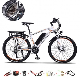 DT Mountain bike elettriches Mountain Bike Elettrica Bici A Pedalata Assistita E-MTB Pedelec con 27 Marce E Rimovibile Batteria Li-Ion 36V 10Ah 350W in Lega di Magnesio Ebikes Biciclette all Terrain, Bianca