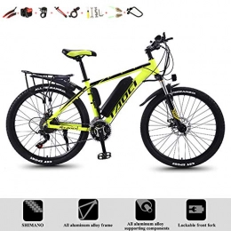 DT Mountain bike elettriches Mountain Bike Elettrico da 26 '' per Adulti Bici Elettrica 350W Ebike con Batteria Rimovibile da 36V 13Ah Cambio 27 velocità Micronew Freni A Disco Idraulici, Verde