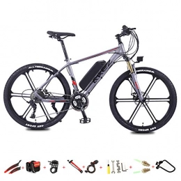 DT Mountain bike elettriches Mountain Bike Elettrico da 26 Pollici 27 Doppio 350W 13AH E-Bike con Cambio al Litio Assistito da 36 V Ciclomotore Ciclomotore Doppio Freno A Disco Moto Ammortizzante, Grigio