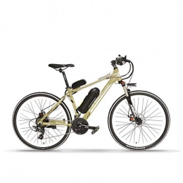 NYPB Bici NYPB Bicicletta Elettrica, Batteria agli Ioni di Litio 36V / 48V 10AH Potenza 240 W E-Bike 21 velocità, Full Suspension, Pedali Assist, Unisex Adulto Allenamento e pendolarismo, Tyrant Gold, 48V 10AH