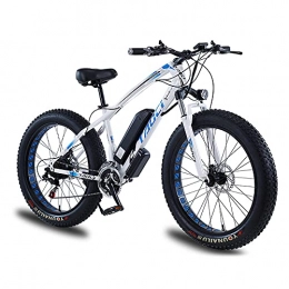 QQLK Mountain bike elettriches QQLK 26" Mountain Bike elettrica per Adulti, Batteria Rimovibile agli Ioni di Litio, Cruscotto LCD, Freni a Doppio Disco, Bianca, 36V8AH