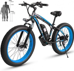 RDJM Bici RDJM Bciclette Elettriche, Elettrico Beach Bike 48V 26 '' Fat Tire Potente Motore a Montagna Neve Ebike Lega di Alluminio della Bicicletta (Color : Black Blue, Size : 48V15AH)