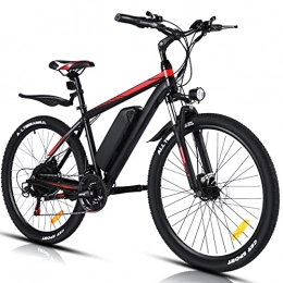 WIND SPEED Mountain bike elettriches WIND SPEED Bicicletta Elettrica per Donna Uomo, Batteria 38V 10.4Ah, 250 W Motore E-Bike 26 / 27, 5 Pollici Con Shimano 21 Velocità Trekking E-MTB