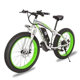 ZJGZDCP Bici ZJGZDCP 21 velocità 1000W Bicicletta elettrica 26 * 4.0 La Carica Fat Bike 5 Dischi PAS Freno Idraulico 48V 17.5Ah Rimovibile Batteria al Litio (Color : White-Green, Size : 1000w-15Ah)