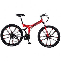 21/24/27 velocità Mountain Bike, Pieghevole 24 * 26 Pollici Bicicletta Sportiva da Montagna freno a disco meccanico 51-8# Quadrante dito siamese Adatto per Unisex Adulto B,26in21Speed