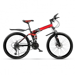 All-Purpose Mountain Bike pieghevoles All-Purpose Mountain Bike Pieghevole 26 Pollici, Raggi della Bici dell'ingranaggio di velocità 21 / 24 / 27 per Le Donne Adulte Uomini Unisex Mountain Bike Pieghevole Hardtail, Rosso, 21 Stage Shift