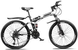 Aoyo Bici Aoyo 26" Blue Mountain Bike, Biciclette da 30 velocità Doppio Freno a Disco Pieghevoli, Full Suspension Anti-Slip, Leggero Telaio in Alluminio, Forcella della Sospensione, (Color : White)