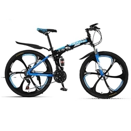 AYDQC Mountain Bike pieghevoles AYDQC Pieghevole da 26 Pollici Biciclette in Acciaio al Carbonio, Mountain Bike, Shock variabile velocità Bicicletta per Adulti, Ruota Integrata da 6 coltelli, Altezza appropriata 160-185 cm fengong