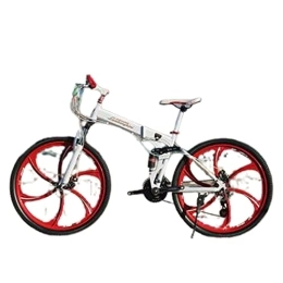  Bici Bici Pieghevoli Bici da Strada Ciclismo Biciclette Mountain Bike Pieghevole Uomo Donna per Bambini velocità Variabile Adulto, Red, 24 inch 30 Speed
