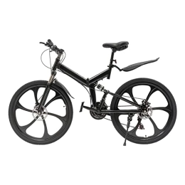 CCAUUB Mountain Bike pieghevoles Bicicletta pieghevole da città da 26", 21 marce, in acciaio al carbonio, con sospensioni complete, mountain bike, freno a disco, regolabile in altezza, con parafango, mountain bike per strade,