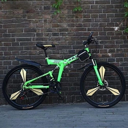 HJRBM Mountain Bike pieghevoles Biciclette pieghevoli per mountain bike, freno a doppio disco a 21 velocità da 24 / 26 pollici, sospensione completa antiscivolo, bici da corsa fuoristrada a velocità variabile da 6 a 20, B, jianyou da