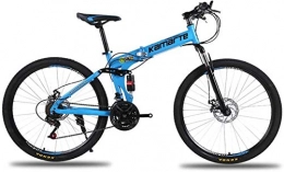 HongLianRiven Mountain Bike pieghevoles BMX Folding Bike, bicicletta della montagna, Hard Tail Bike, 24Inch 21 / 24 / 27 Velocit biciclette, sospensione MTB completa, Studente di Variable Speed Bike 6-24 ( Color : Blue , Size : 27 speed )